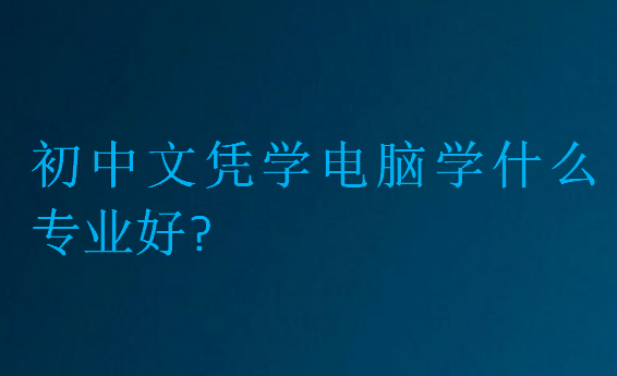 初中文憑學電腦學什么專業好