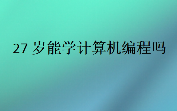 27歲能學計算機編程嗎