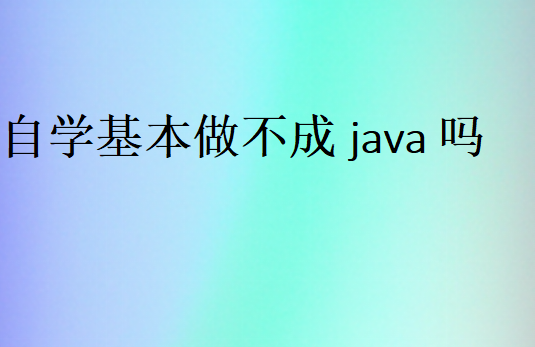 自學基本做不成java嗎